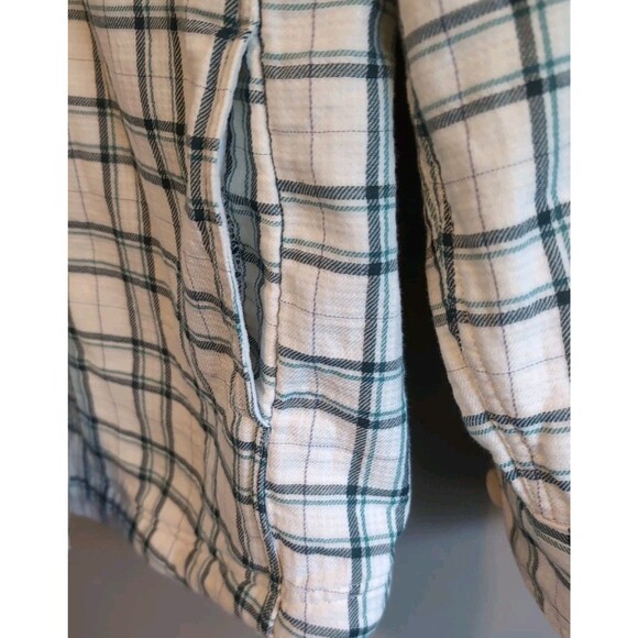 Eddie Bauer Size Medium Thermal Lined Shirt Womens Shacket Button Up Top M Plaid - Picture 4 of 7